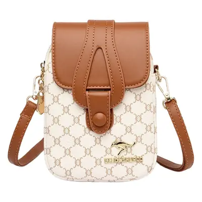 Mobile Phone Bag Brown Leather Crossbody Shoulder