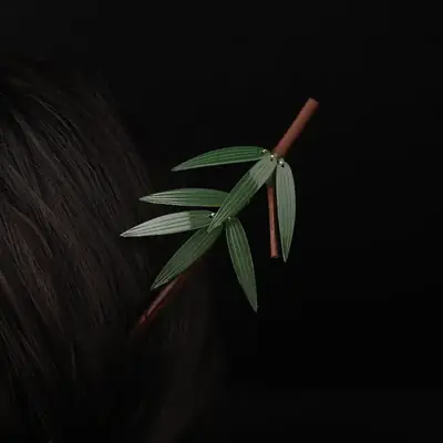 Bamboo Leaf Hairpin for Women Antique Hanfu Accessories