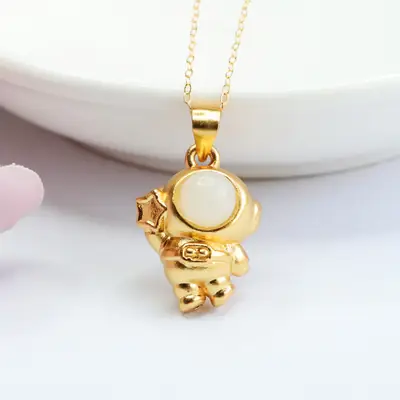 Guan Yu Pendant with Hetian Jade Astronaut Design