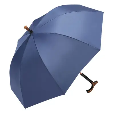 Elderly Cane Umbrella Wooden Handle Rain Shine Non Slip