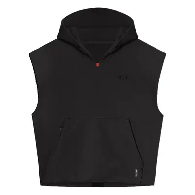 Men's Black Sleeveless Hoodie with 4 Pockets