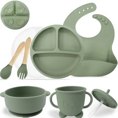 Silicone Baby Dining Set with Ear Bowl & Spoon