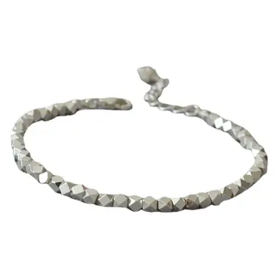 Broken Silver Beaded Bracelet for Women Gift