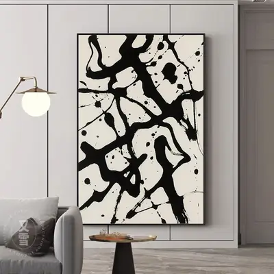 Abstract Black Line Wall Art for Modern Home Decor