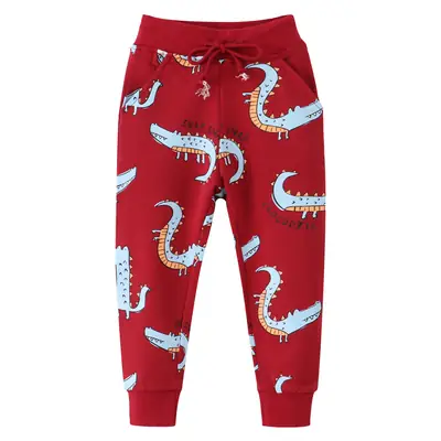 Red Moon Scarf Cotton Pants for Boys Girls Autumn