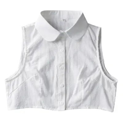 White False Collar Women's Sleeveless Shirt