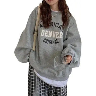 Women Round Neck Sweatshirt Denver Original Print