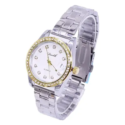 Women's Crystal Watch with Gold Plated Band