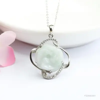 Guan Yu S925 Silver Rose Flower Pendant