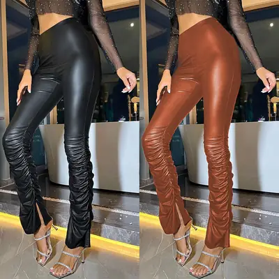 PU Leather High Waist Women Sexy Pants