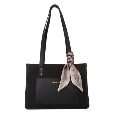 Elegant Black Tote Bag for Women 2022 Winter Shoulder Carry