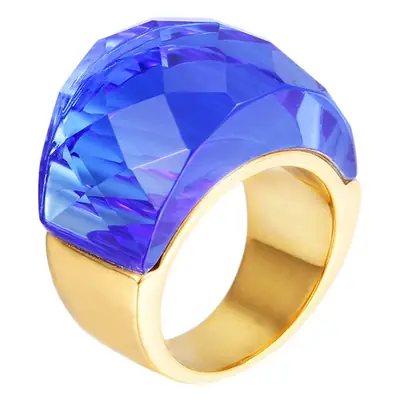 18k Gold Crystal Ring for Men Women 18mm