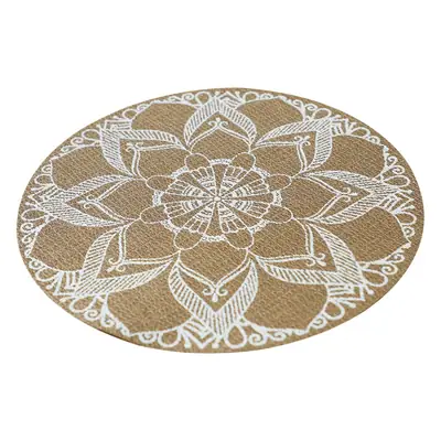 Modern Round Oil-Proof Dining Table Mat with Mandala Design