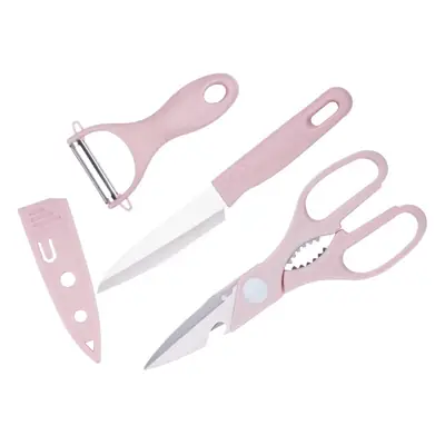 Pink Fruit Knife Set for Students Peeling Melon Knife
