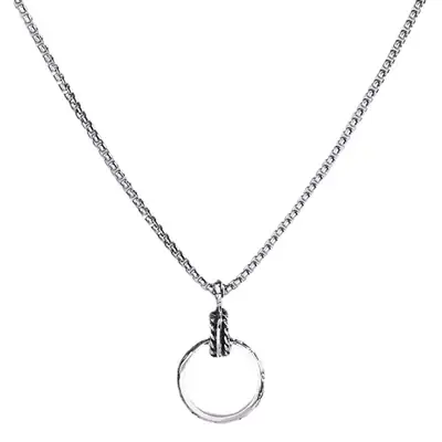 Long Titanium Steel Character Ring Necklace for Men Women