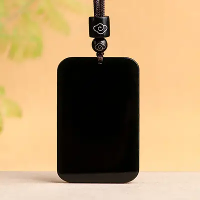 Men's Purple Jade Pendant Necklace with Buddha Design