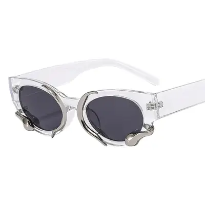 Jennie Same Style Sunglasses White French Style Retro New