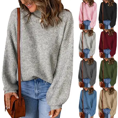 2024 Women's Pink Waffle Knit Long Sleeve Pullover