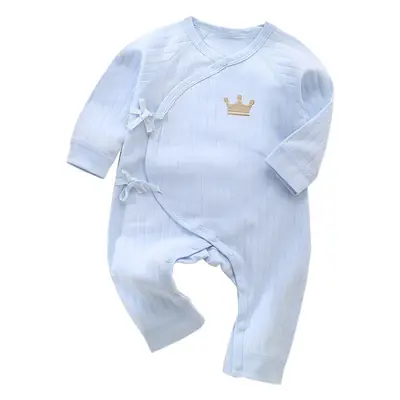 Pure Cotton Lace-Up Baby Romper in Cream