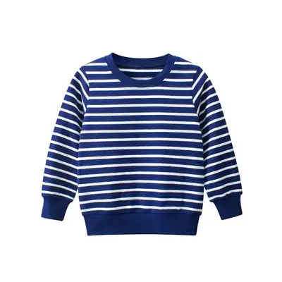 Kids Striped Sweatshirt Blue White 2024 Autumn
