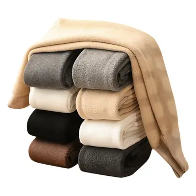 Girls Velvet Padded Leggings Winter Warm Foot Panties