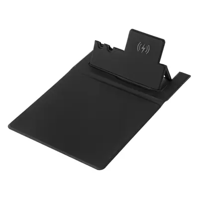 Yellow PU Leather Foldable Mobile Mouse Pad with Pen Slot
