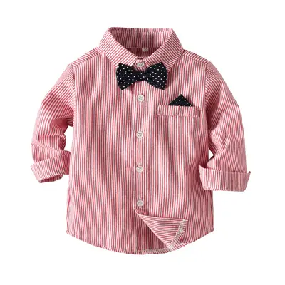 Boys Striped Long Sleeve Shirt Spring Autumn New Kids
