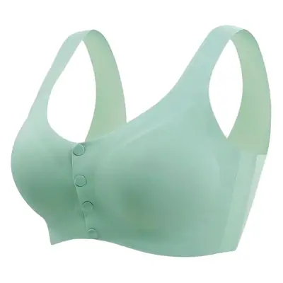 Mother's underwear bra middle-aged and elderly women's vest-style front buckle plus size women's seamless thin wireless bra