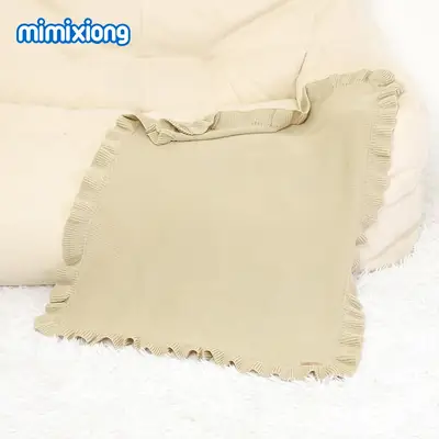 Green Knitted Baby Blanket Quilt Cover Solid