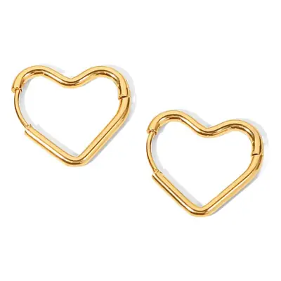 18K Gold Heart Earrings for Women