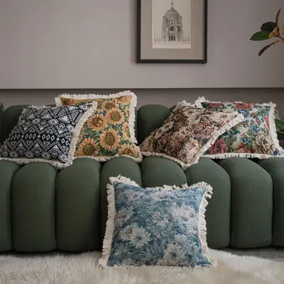 Yamanqi Multicolor Fringed Sofa Pillow