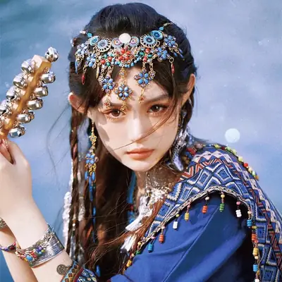 Alien Style Ethnic Headwear Necklace Women
