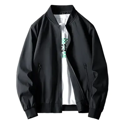 Men's Baseball Jacket Solid Color Slim Fit