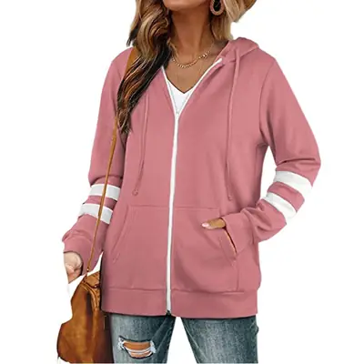 2021 Grey Cross-Border Hoodie Zipper Sweatshirt for Women