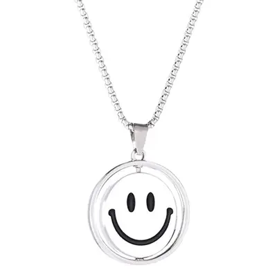 Titanium Steel Smiley Necklace Women's Hip Hop European American