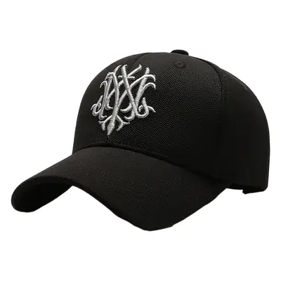 Men's Black Embroidered Baseball Cap with Anti-Tide Design