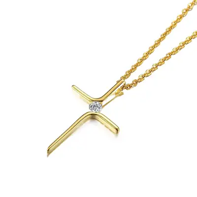 Minimalist Gold Diamond Necklace for Women