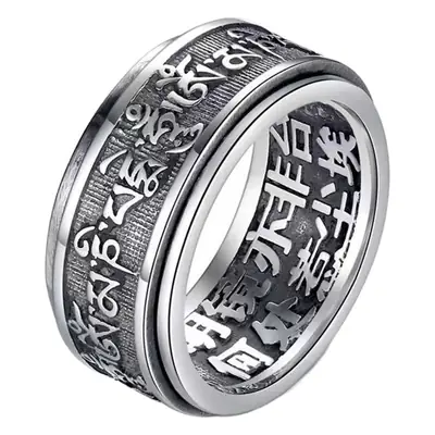 Retro Thai Silver Six-Character Ring for Men Women