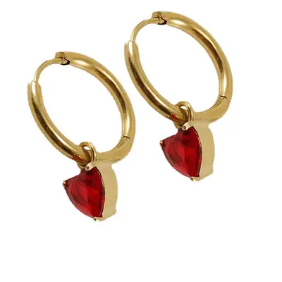 18K Gold Zircon Earrings for Women