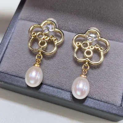 18K Gold Plated Aurora Pearl Earrings for Women