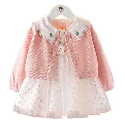 Girls Pink Knit Two-Piece Suit 1-3Yr