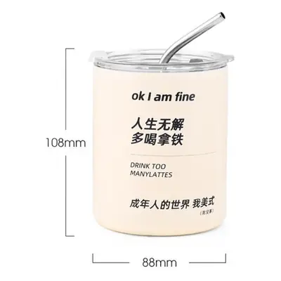 Stainless Steel Thermos Cups 304 High Color Value Portable American Latte Coffee Cups