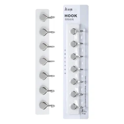 White 7-Hook Wall Mount for Kitchen and Bathroom