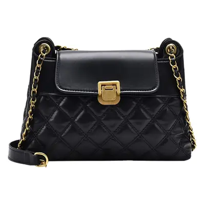 Women's Quilted Crossbody Bag Beige Diamond Embroidery