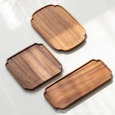 Wooden Dinner Plate South American Walnut Dry Soak Tray