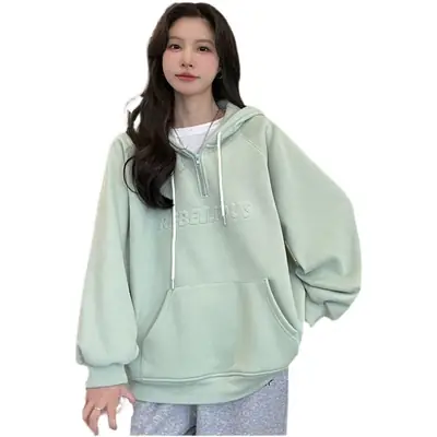 2022 Korean Style Hooded Hoodie for Women Plus Size