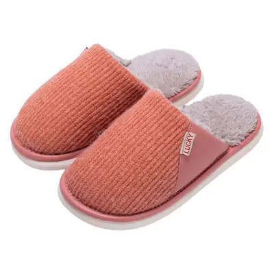 Women Cotton Fleece Lined Slippers Grey Winter Warm