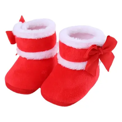 2022 New Autumn and Winter Baby Shoes 0-1 Year Old Baby Shoes 3-6-7-9-November Soft Sole Toddler Shoes Big Bow
