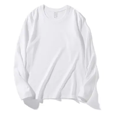 Men Loose Cotton Sweatshirt Blue Long Sleeve Casual