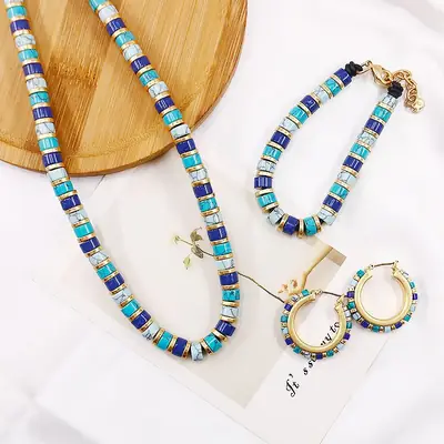 Turquoise Medieval Cross-Border Jewelry Set